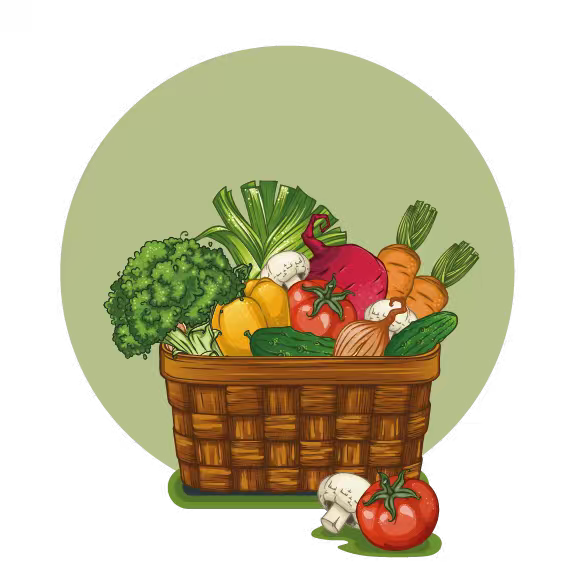 Panier de legumes bio